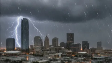 Okc Daytime Lightning Downpour