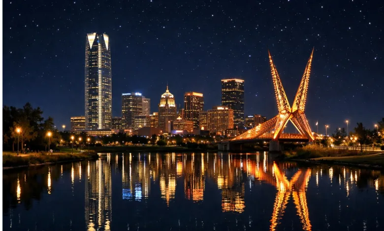 Okc Scissortail Park Night Clear